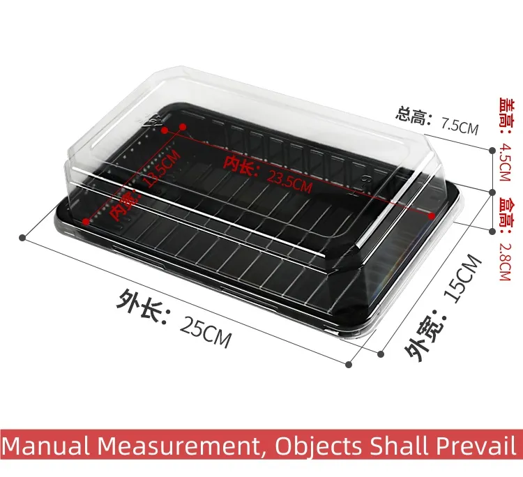 Großhandel Kuchen Box rechteckige Anti-Nebel-Verpackung Box mit transparentem Deckel (5)