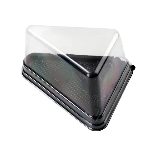 Großhandel Cake Slice Boxen 8-Zoll-Dreieck Kuchen Container mit Gabeln (2)