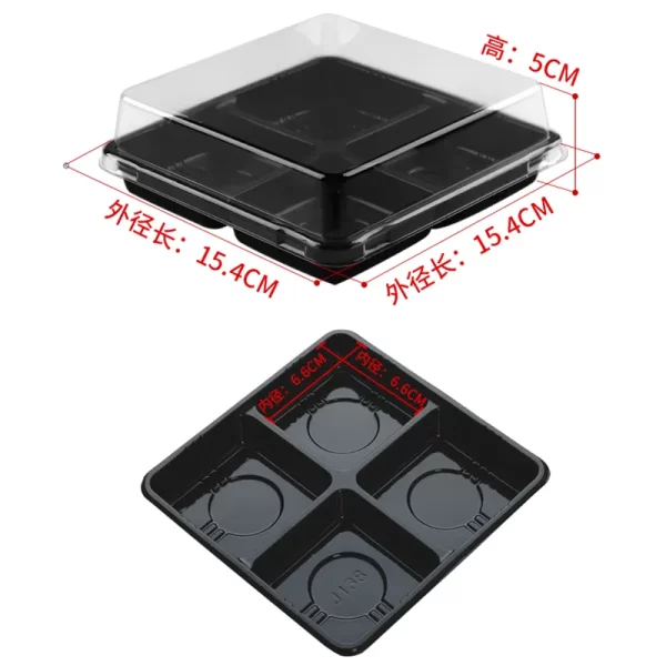 4pcs Plastic Dessert Boxes Wholesale Square Large Packaging Boxes (4)