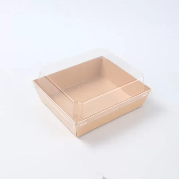 KraftWhite Card Bakery Boxes Wholesale Dessert Packaging with Clear Lid (7)