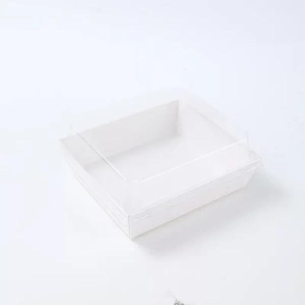 KraftWhite Card Bakery Boxes Wholesale Dessert Packaging with Clear Lid (8)