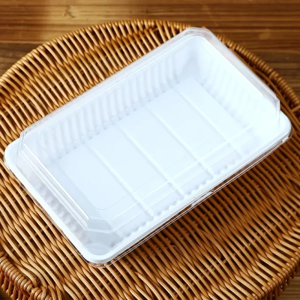 Boîte rectangulaire en plastique PET Conteneurs à gâteaux Boîte à sushis (3)