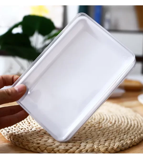 Wholesale Rectangle Cake Box Plastic White Tray with Clear Lid (2)