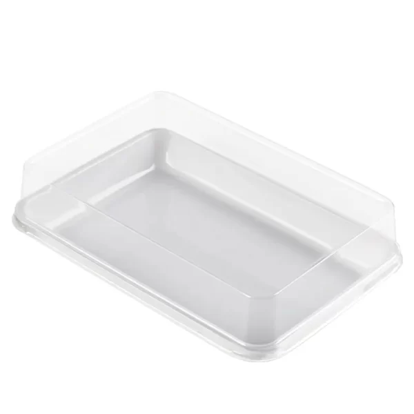 Wholesale Rectangle Cake Box Plastic White Tray with Clear Lid (7)