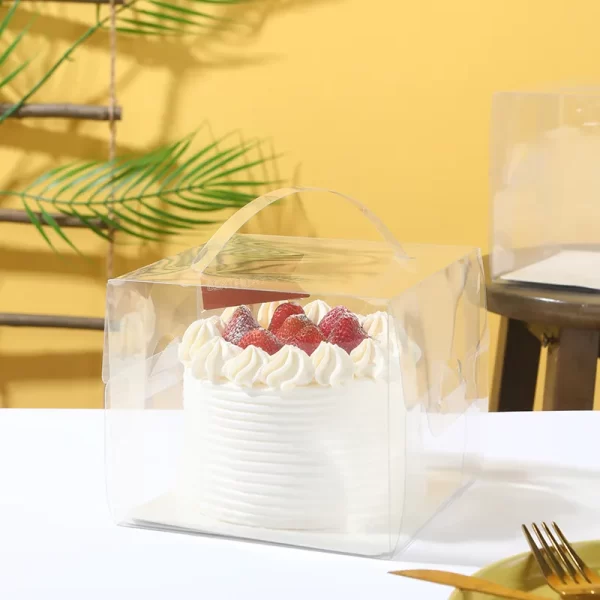 Wholesale Square Cake Box 5 Inch Plus with Handle & Cake Board (2)